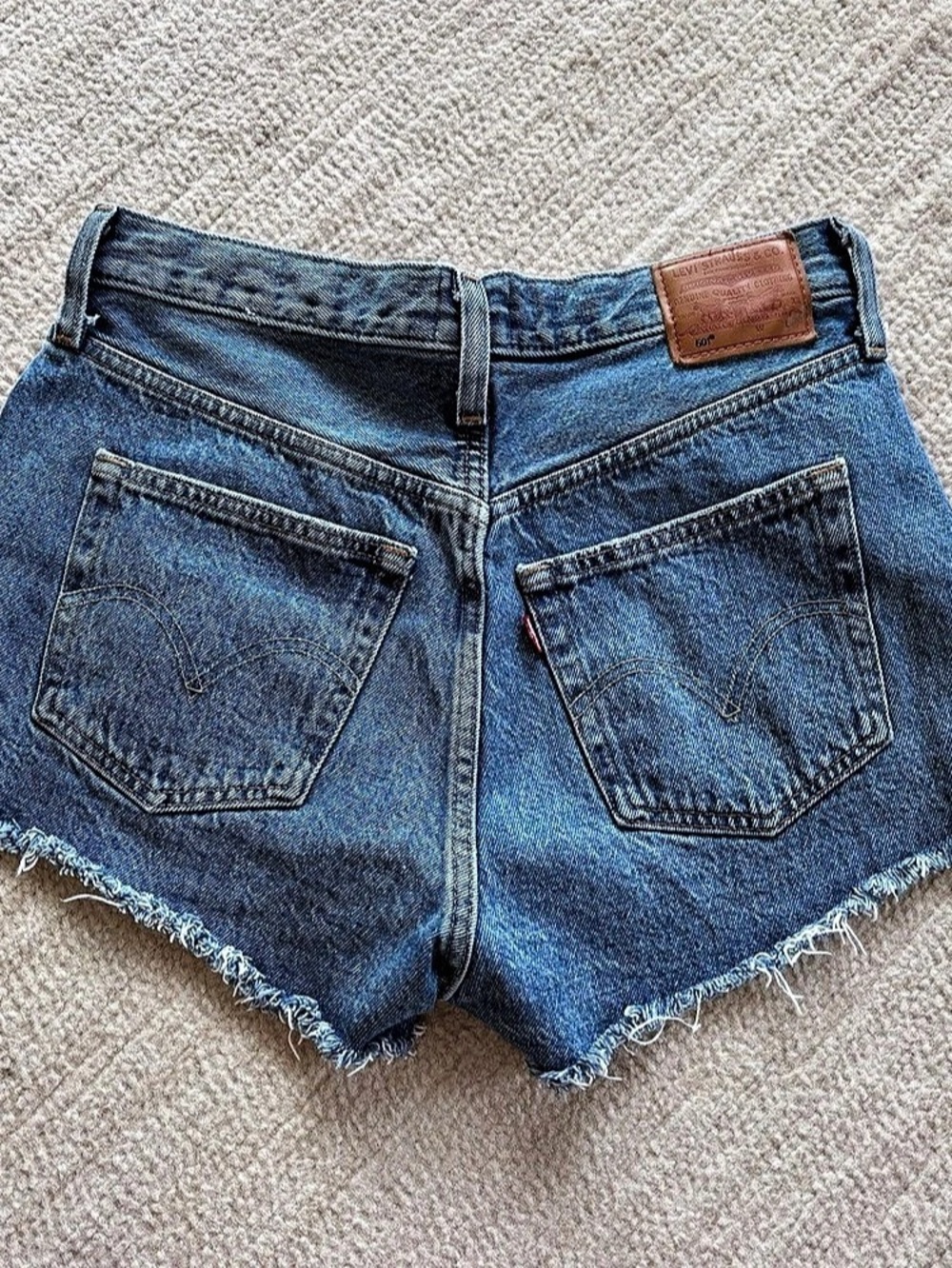 Levi's 501 Distressed Denim Jean Shorts Waist 28 Blue